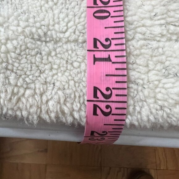 Orvis Teddy Bear Sherpa Tapestry Trim Cream Shacket Jacket Womens L Large - Picture 12 of 14